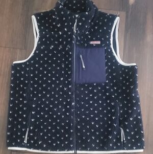 NWOT Vineyard Vines Navy Vest with Star Pattern Womens XL